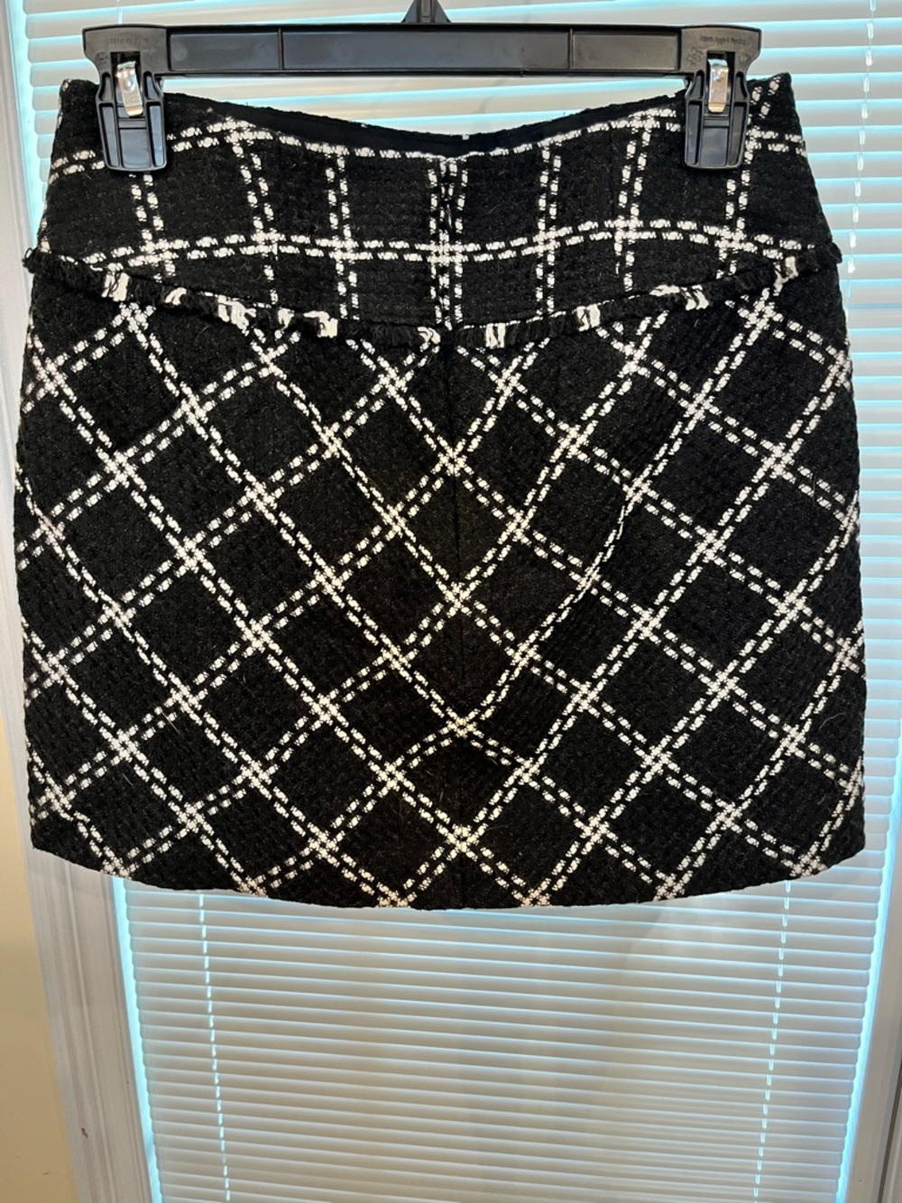 Forenza Black & White Diamond-Check Bouclé Mini Skirt - Picture 4 of 5
